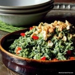 Creamed Coconut Curry Spinach | a fast and easy side | LC CG DF Paleo Vegan | http://lowcarbmaven.com
