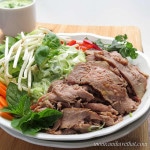 Thai Beef Salad Noodle Bowls with Miracle Noodles are a delicious low carb Asian meal. | low carb, gluten-free, dairy-free, paleo, keto | lowcarbmaven.com